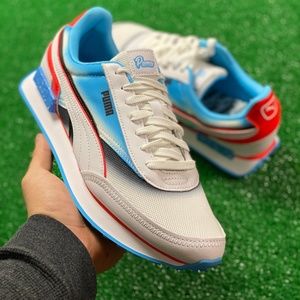 Puma Future Rider Airbrush Low Mens Sneakers Shoes White 382758-01 NEW Multi Sz